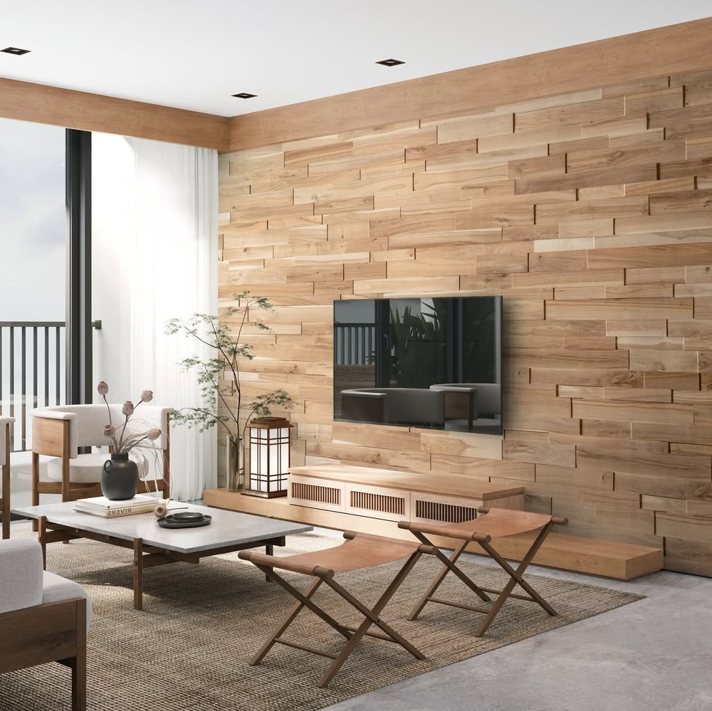 WoodCraft Solid Oak Harmony Wood Wall Panel