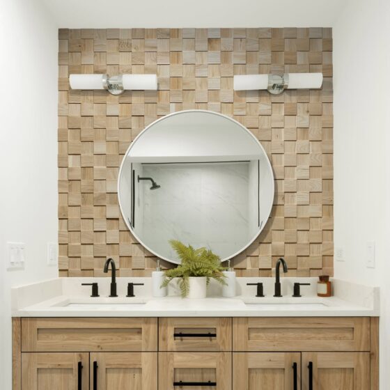 WoodCraft Solid Oak Mosaic Wood Wall Panel - Image 5